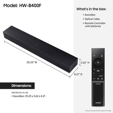 Samsung B-series HW-B400F 2.0 Channel Soundbar