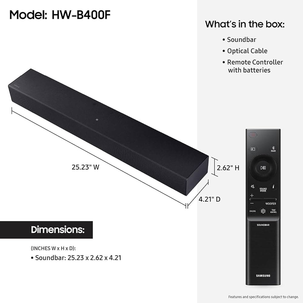 Samsung B-series HW-B400F 2.0 Channel Soundbar