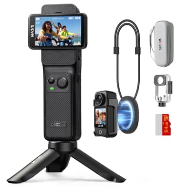 Sjcam C400 3 in 1 Vlogging Camera Combo, 4K Pocket Handheld Camera, 7H Power, 6-Axis Stabilization A